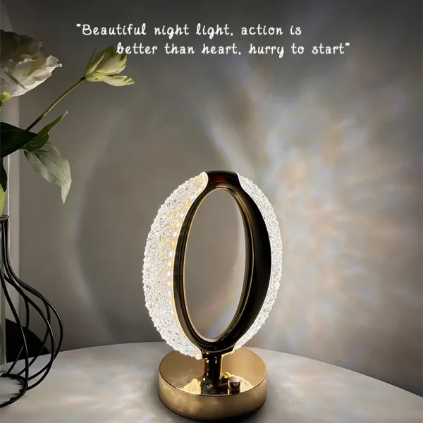 1pcs Morden Style Led Touch Modern Crystal Table Lamp For Bedroom Restaurant Bar Bedside Night Light 2