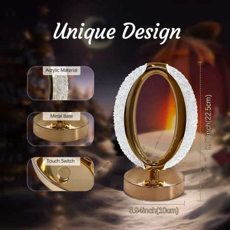 1pcs Morden Style Led Touch Modern Crystal Table Lamp For Bedroom Restaurant Bar Bedside Night Light