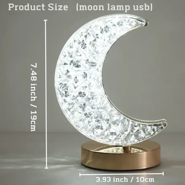 Bedroom Crystal Touch Dimming Night Light Girls Room Home Decor Aesthetics Usb Bedside Led Ambient Table 3