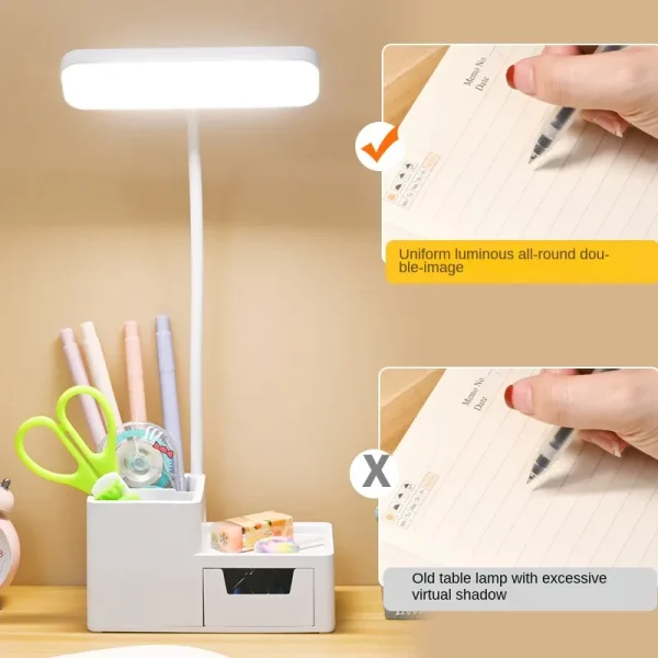 Table Lamp Gift Pen Holder Eye Care Rechargeable Led Night Lamp Bedroom Bedside Reading Lamp Storage 2