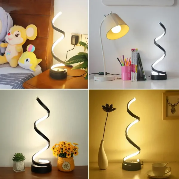 Table Lamps For Living Room Modern Spiral Dimmable Led Table Lamp Small Bedside Lamps Nightstand Lamp 1