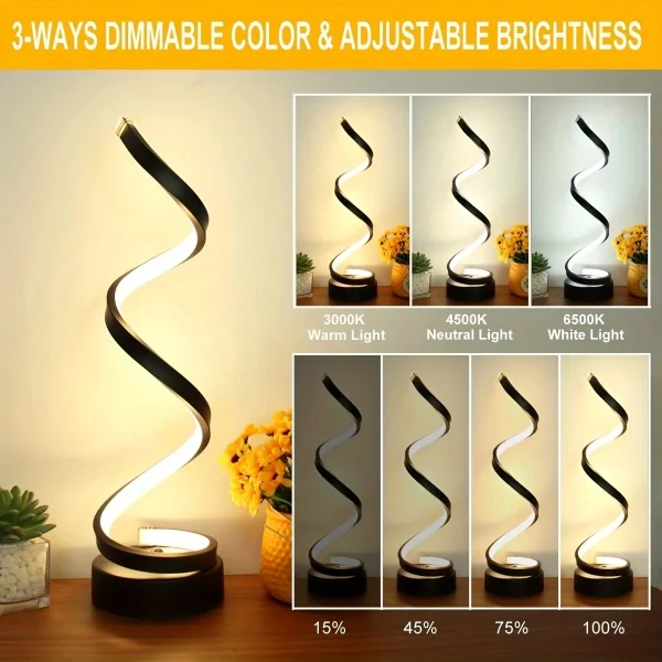 Table Lamps For Living Room Modern Spiral Dimmable Led Table Lamp Small Bedside Lamps Nightstand Lamp 2
