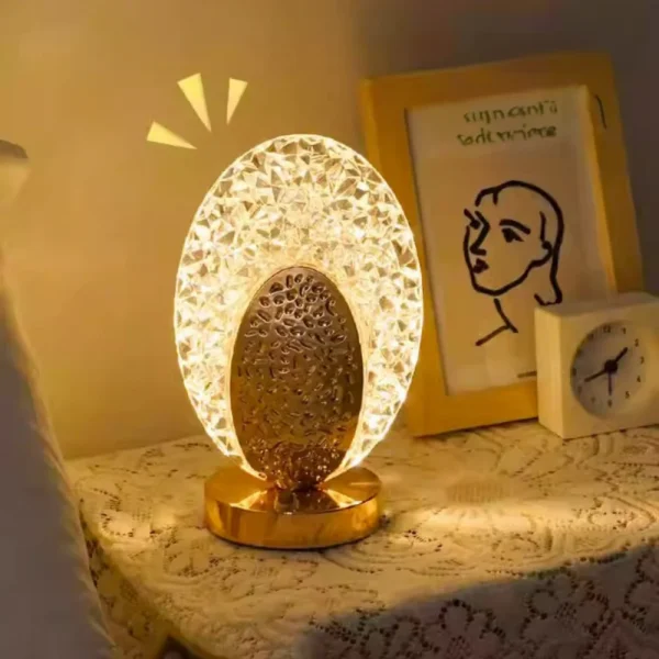 Led Crystal Table Lamp Star Moon Night Light 3 Color Dimmable Light Room Bedroom Bedside Decor 2