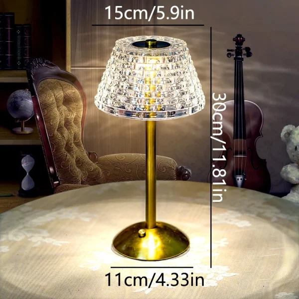 Nordic Crystal Table Lamp Touch Dimming Desk Lamp Usb Rechargeable Night Light Coffee Bar Hotel Bedroom 3