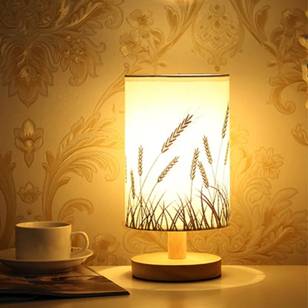 Kf S5e5e37b80304454d866ac958c84827481 Wooden Table Lamp Usb Powered Bedside Lamp Night Lights Bedroom Atmosphere Light With Cylinder Lamp Shade