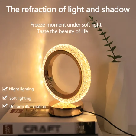 Kf S736975775b6243e2bbf3326410c8a0ffe Circular Desktop Decorative Light Switch Dimmable Bedside Table Light Usb Plug Reading Table Light Bedroom Decorative