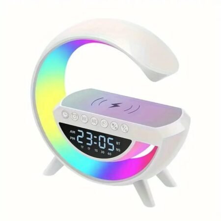 Multi Functional Led Clock Display Speaker G Lamp Led Wireless Charging Speaker G Shaped Speaker Light Bluetooth Mp3 Player Night Light And Alarm Clock For Living Room 1